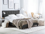 Bett mit Lattenrost Stoff LA ROCHELLE 140 x 200 cm Dunkelgrau