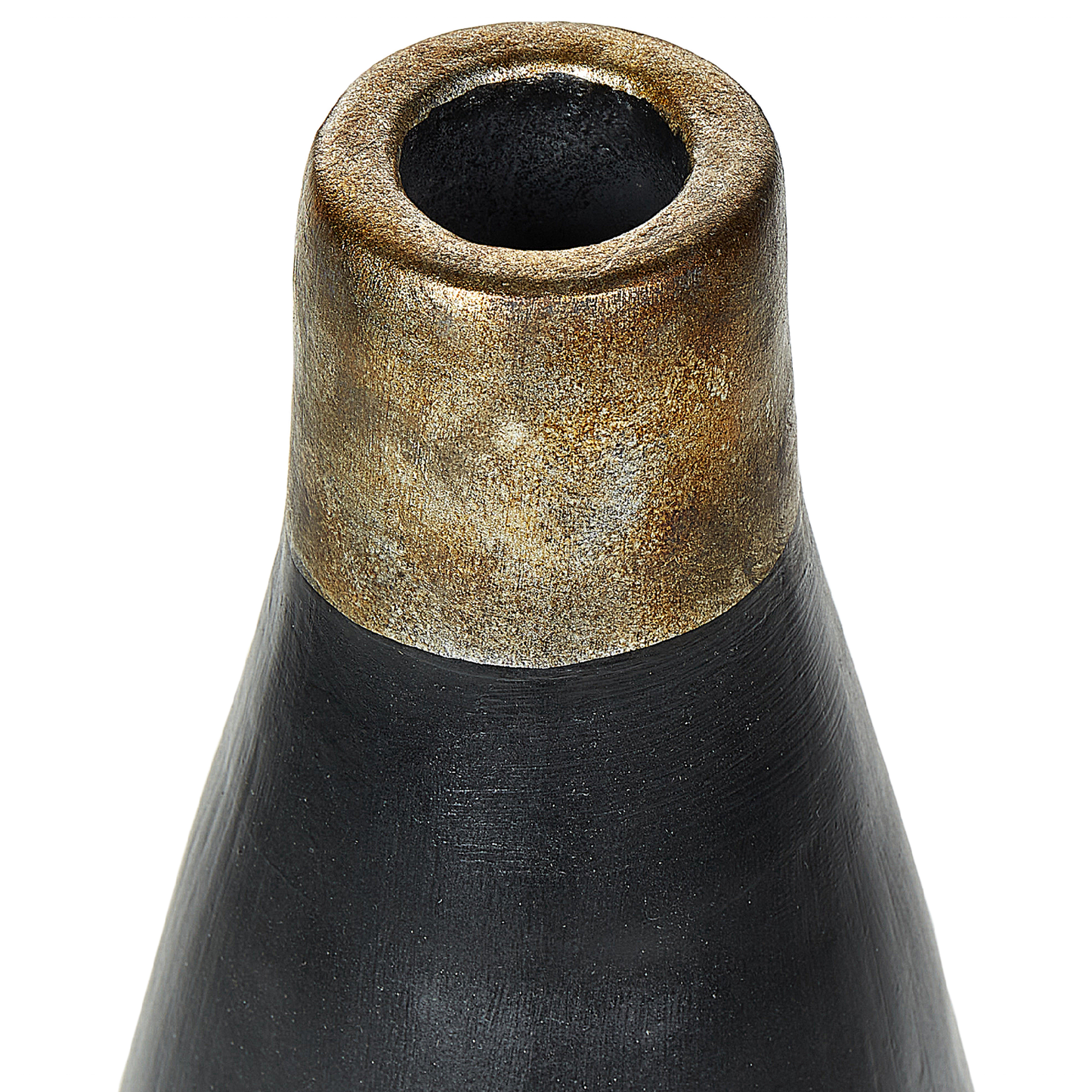 Terrakotta Dekovase 54 cm Schwarz Gold EMONA