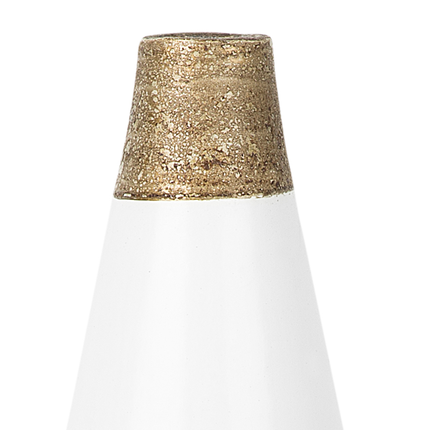 Terrakotta Dekovase 53 cm Weiss Gold EMONA