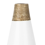 Terrakotta Dekovase 53 cm Weiss Gold EMONA