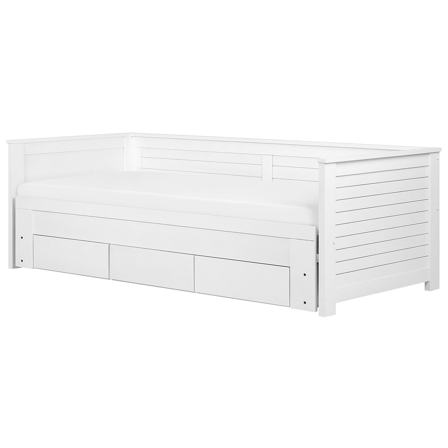 Bett mit Schubladen Holz CAHORS 90 x 200 cm Weiss
