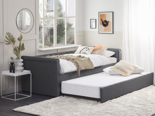 Ausziehbett Stoff LIBOURNE 90 x 200 cm Dunkelgrau