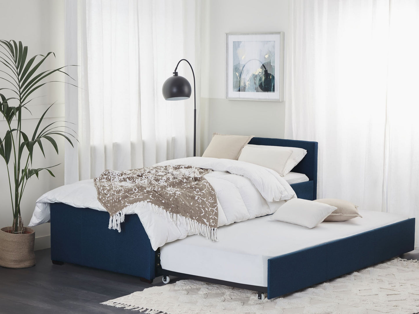 Ausziehbett Stoff MARMANDE 90 x 200 cm Marineblau