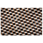Teppich Kuhfell braun 140 x 200 cm Patchwork Kurzflor ALPKOY