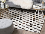 Teppich Kuhfell weiss 140 x 200 cm Patchwork Kurzflor ALPKOY
