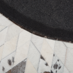 Teppich Kuhfell schwarz / weiss ⌀ 140 cm Patchwork Kurzflor KELES