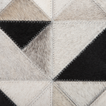 Teppich Kuhfell grau / schwarz ⌀ 140 cm Patchwork Kurzflor KIRKLAR