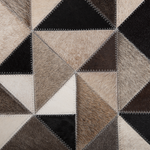 Teppich Kuhfell grau / beige ⌀ 140 cm Patchwork Kurzflor KIRKLAR