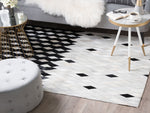 Teppich Kuhfell weiss / schwarz 140 x 200 cm Patchwork Kurzflor MALDAN