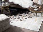 Teppich Kuhfell weiss / schwarz 160 x 230 cm Patchwork Kurzflor KEMAH