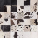 Teppich Kuhfell weiss / schwarz 160 x 230 cm Patchwork Kurzflor KEMAH