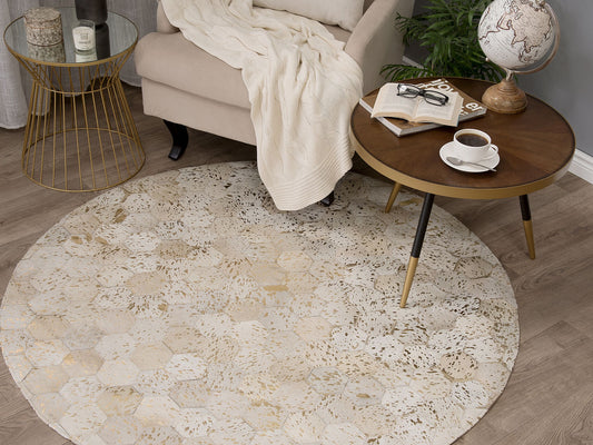 Teppich Kuhfell grau ⌀ 140 cm Patchwork Kurzflor ZEYTIN