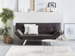 3-Sitzer Schlafsofa Kunstleder dunkelbraun / silber BRISTOL II