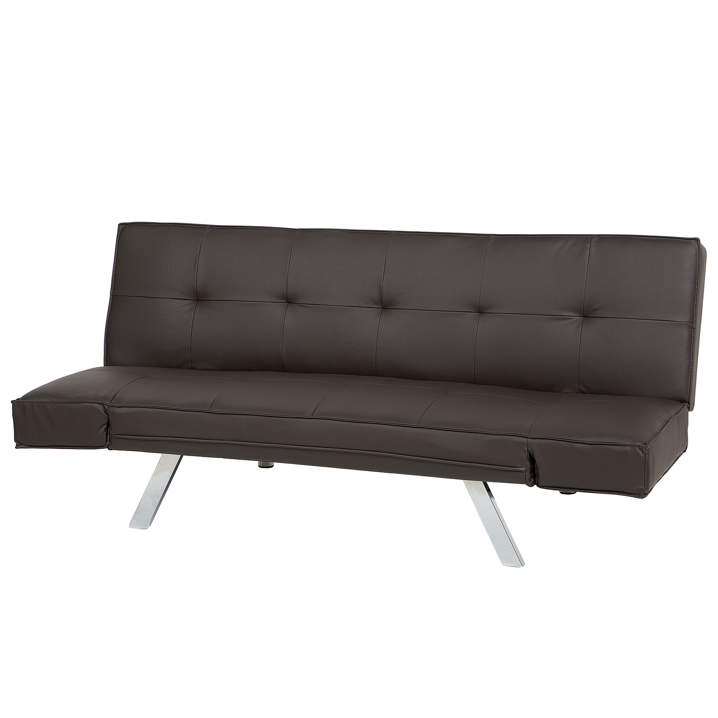 3-Sitzer Schlafsofa Kunstleder dunkelbraun / silber BRISTOL II