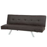 3-Sitzer Schlafsofa Kunstleder dunkelbraun / silber BRISTOL II
