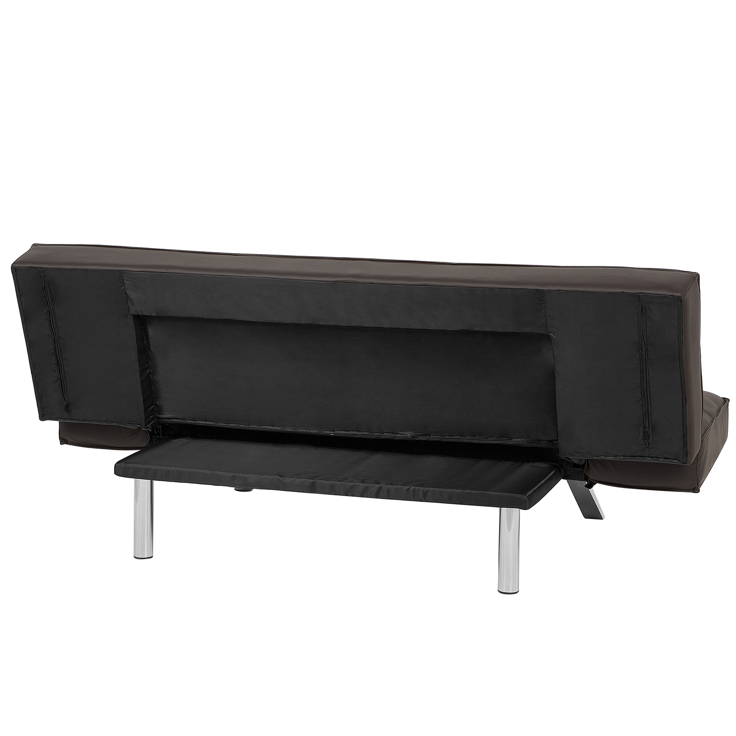 3-Sitzer Schlafsofa Kunstleder dunkelbraun / silber BRISTOL II