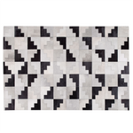 Teppich Kuhfell schwarz-grau 140 x 200 cm Patchwork Kurzflor EFIRLI