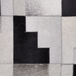 Teppich Kuhfell schwarz-grau 160 x 230 cm Patchwork Kurzflor EFIRLI