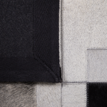 Teppich Kuhfell schwarz-grau 160 x 230 cm Patchwork Kurzflor EFIRLI