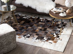 Teppich Kuhfell braun / beige 140 x 200 cm Patchwork Kurzflor OKCULU