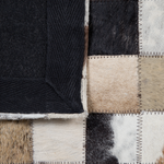 Teppich Kuhfell weiss-beige 160 x 230 cm Patchwork Kurzflor CERLI