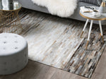 Teppich Kuhfell braun / grau 140 x 200 cm Patchwork Kurzflor SINNELI