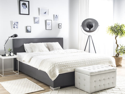 Boxspringbett Stoff PRESIDENT 180 x 200 cm Dunkelgrau