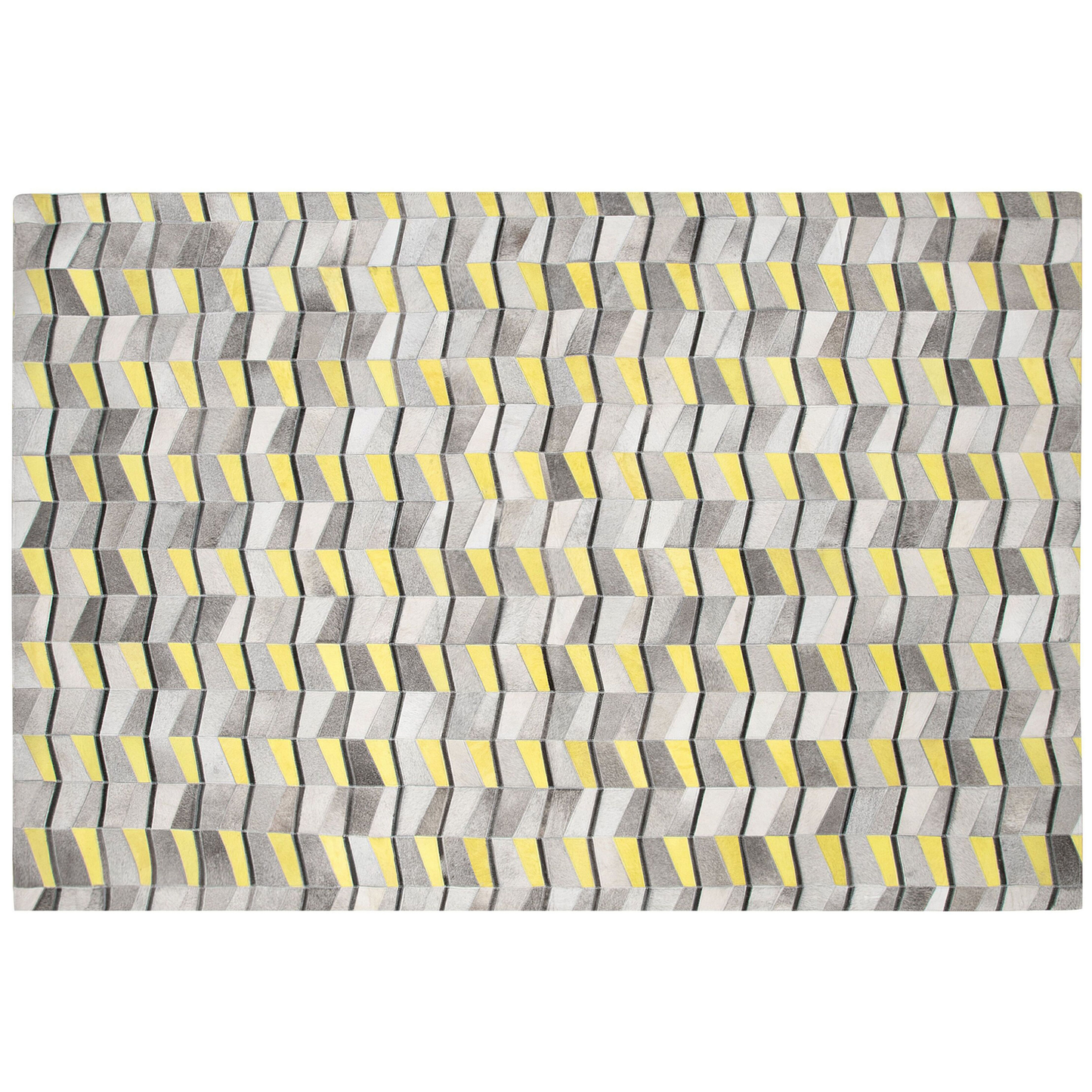 Teppich Kuhfell grau-gelb 160 x 230 cm Patchwork Kurzflor BELOREN