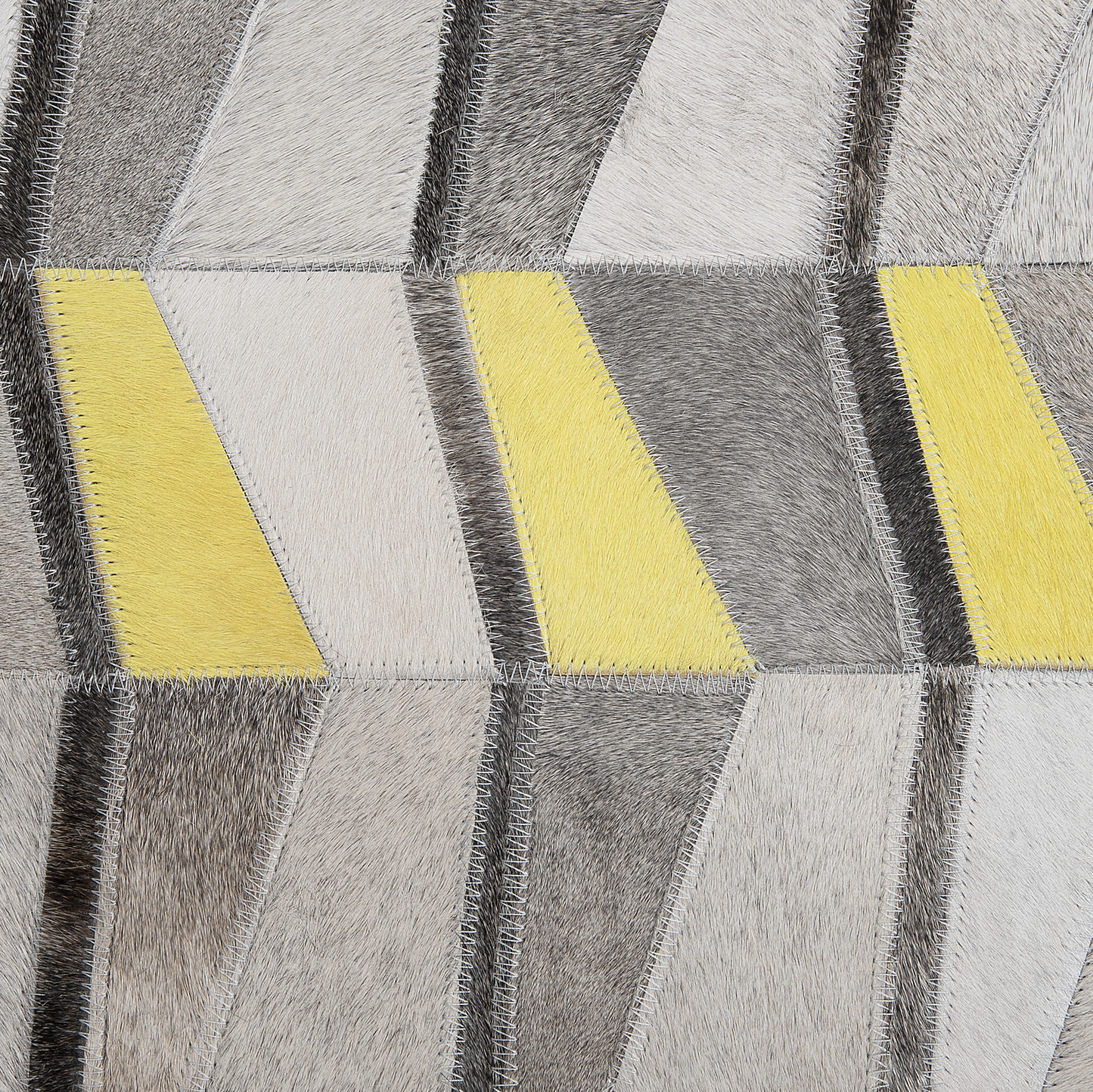 Teppich Kuhfell grau-gelb 160 x 230 cm Patchwork Kurzflor BELOREN