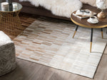 Teppich Kuhfell beige 140 x 200 cm Patchwork Kurzflor YAGDA
