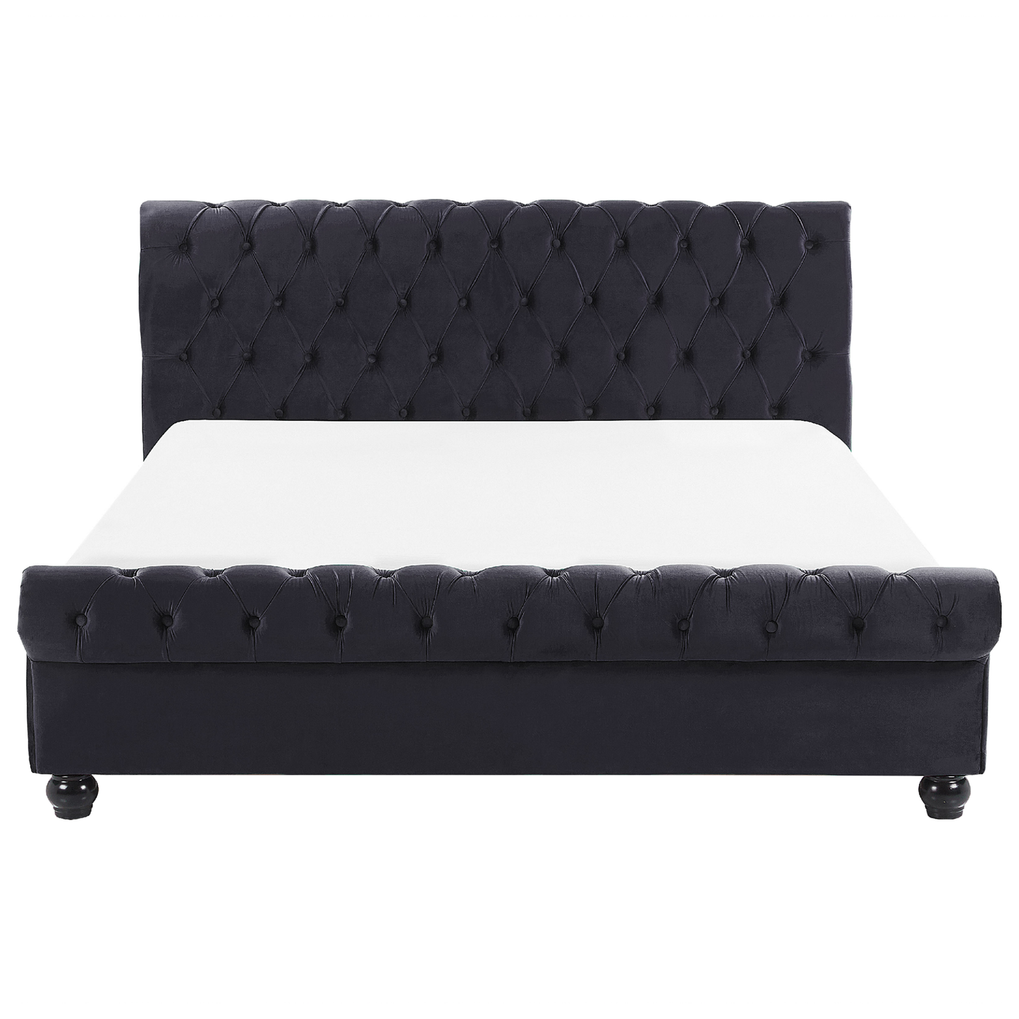 Bett mit Lattenrost Samtstoff AVALLON 140 x 200 cm Schwarz