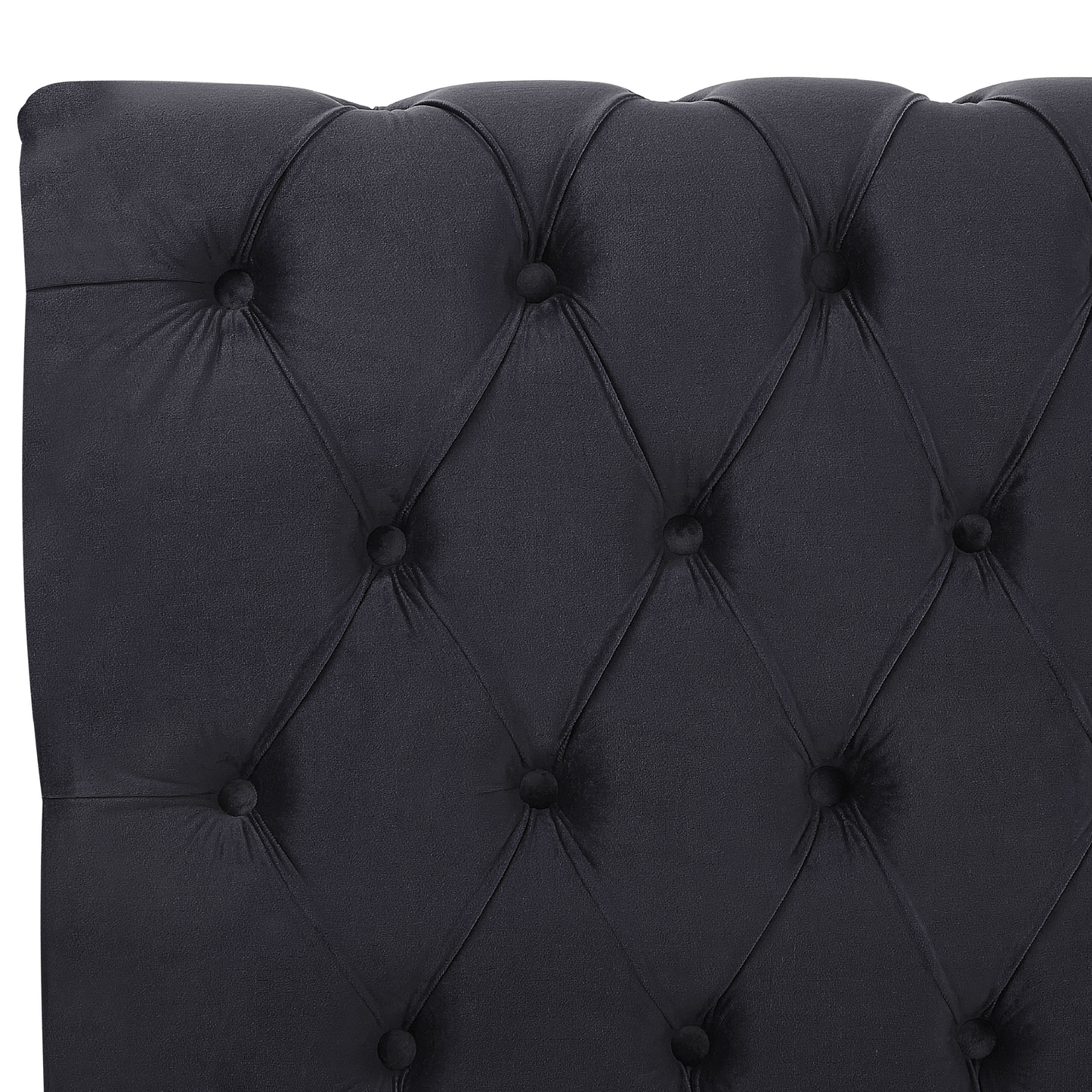 Bett mit Lattenrost Samtstoff AVALLON 140 x 200 cm Schwarz