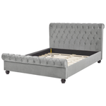 Bett mit Lattenrost Samtstoff AVALLON 140 x 200 cm Grau