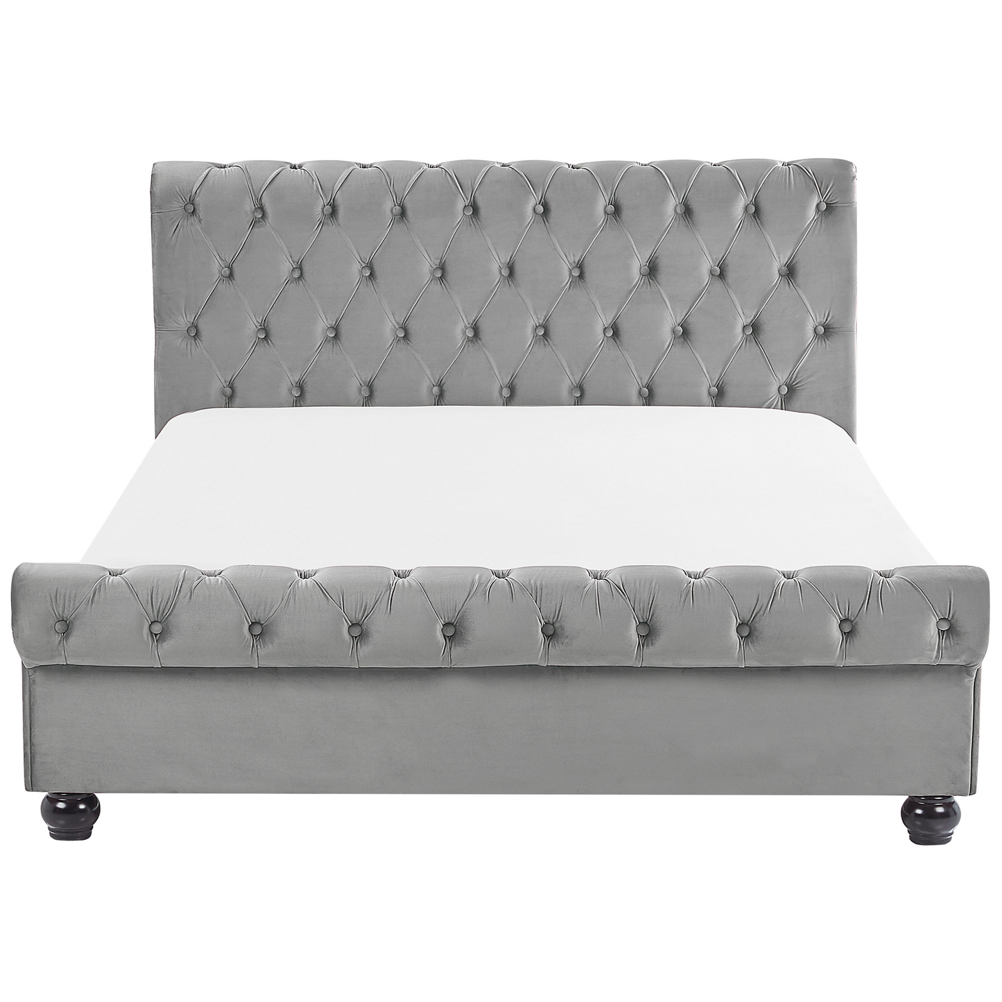 Bett mit Lattenrost Samtstoff AVALLON 140 x 200 cm Grau