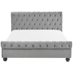Bett mit Lattenrost Samtstoff AVALLON 140 x 200 cm Grau