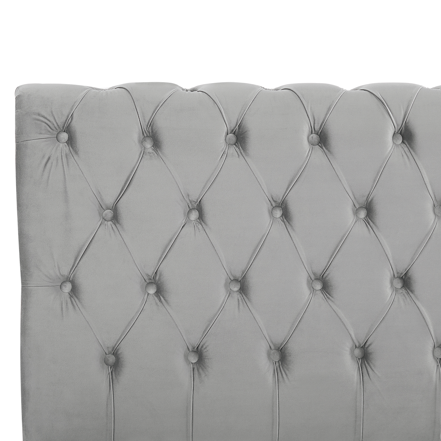 Bett mit Lattenrost Samtstoff AVALLON 140 x 200 cm Grau
