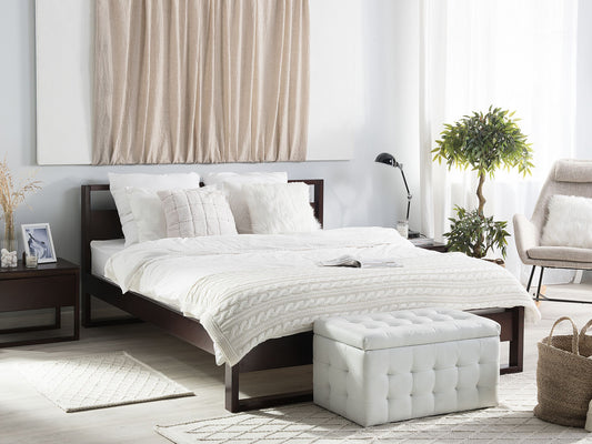 Bett mit Lattenrost Kiefernholz GIULIA 160 x 200 cm Dunkelbraun