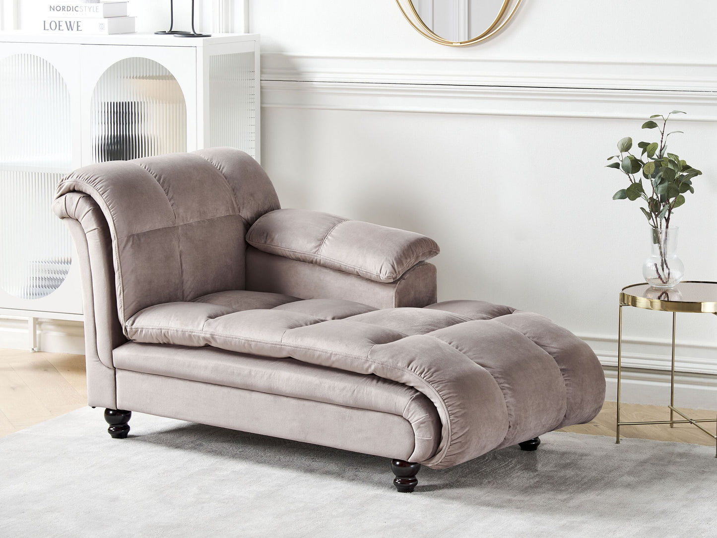 Chaiselongue taupe linksseitig LORMONT