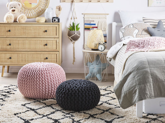 Pouf rosa ⌀ 50 cm CONRAD