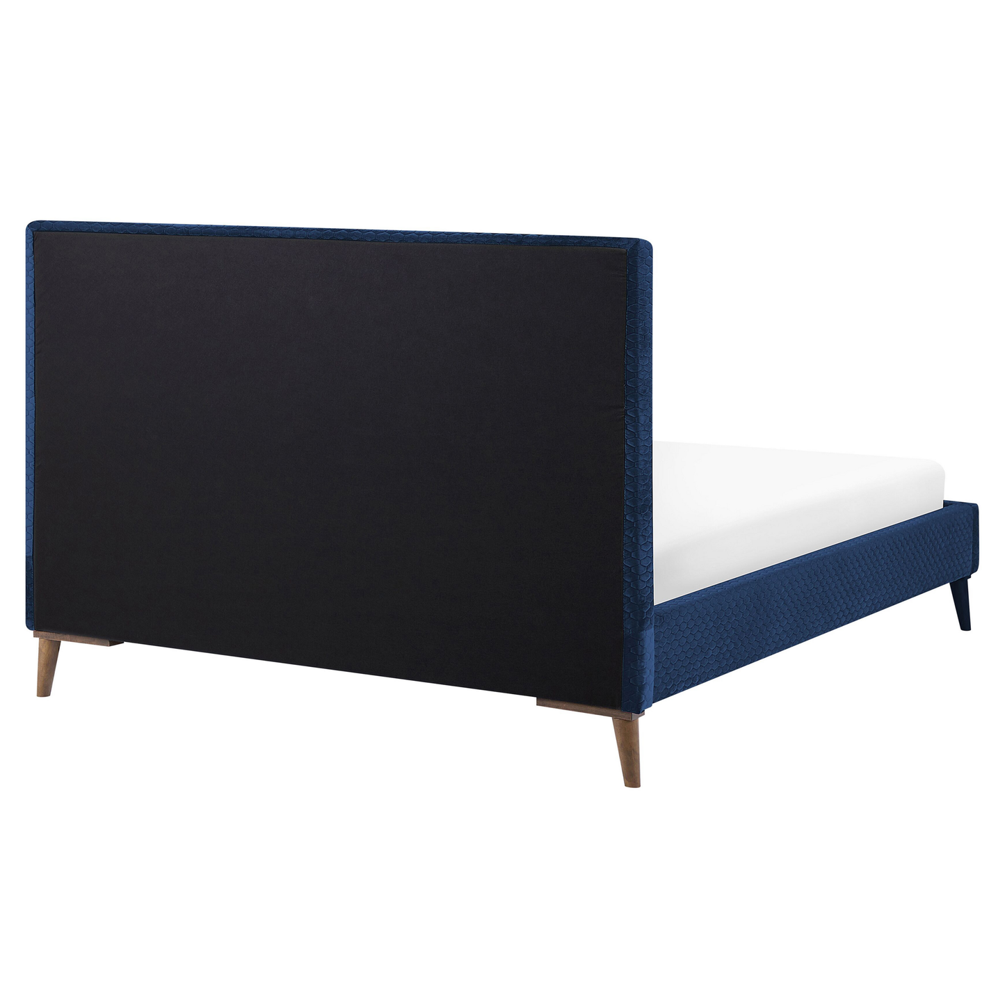 Polsterbett Samtstoff marineblau Lattenrost 160 x 200 cm BAYONNE