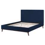 Polsterbett Samtstoff marineblau Lattenrost 160 x 200 cm BAYONNE