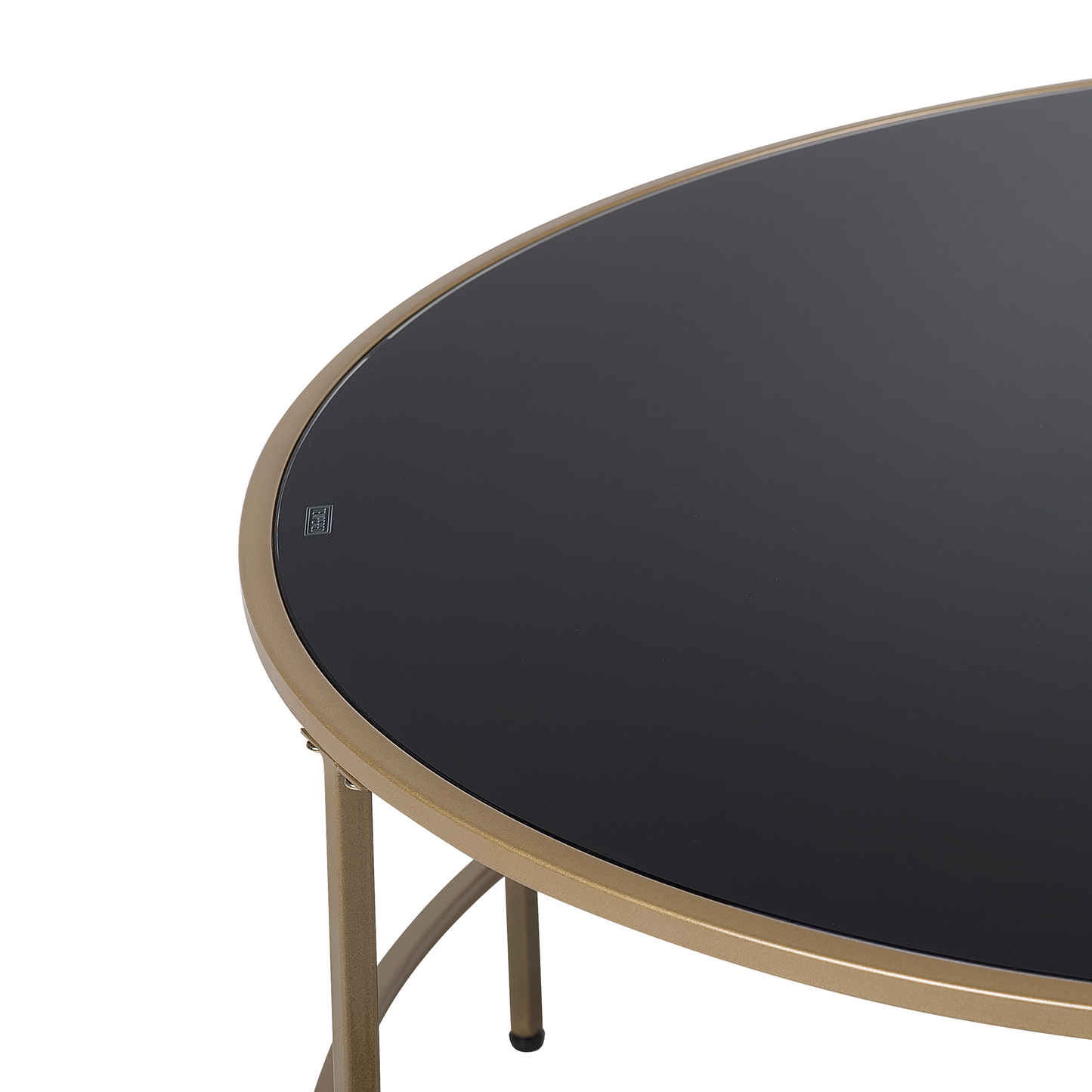 Couchtisch schwarz / gold ⌀ 88 cm FLORENCE