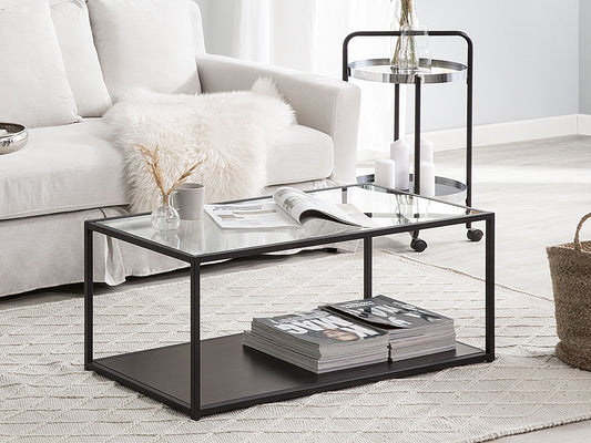 Couchtisch Glas schwarz rechteckig MEDORA