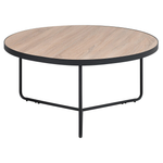 Couchtisch 3er Set Holzoptik hellbraun / schwarz rund MELODY