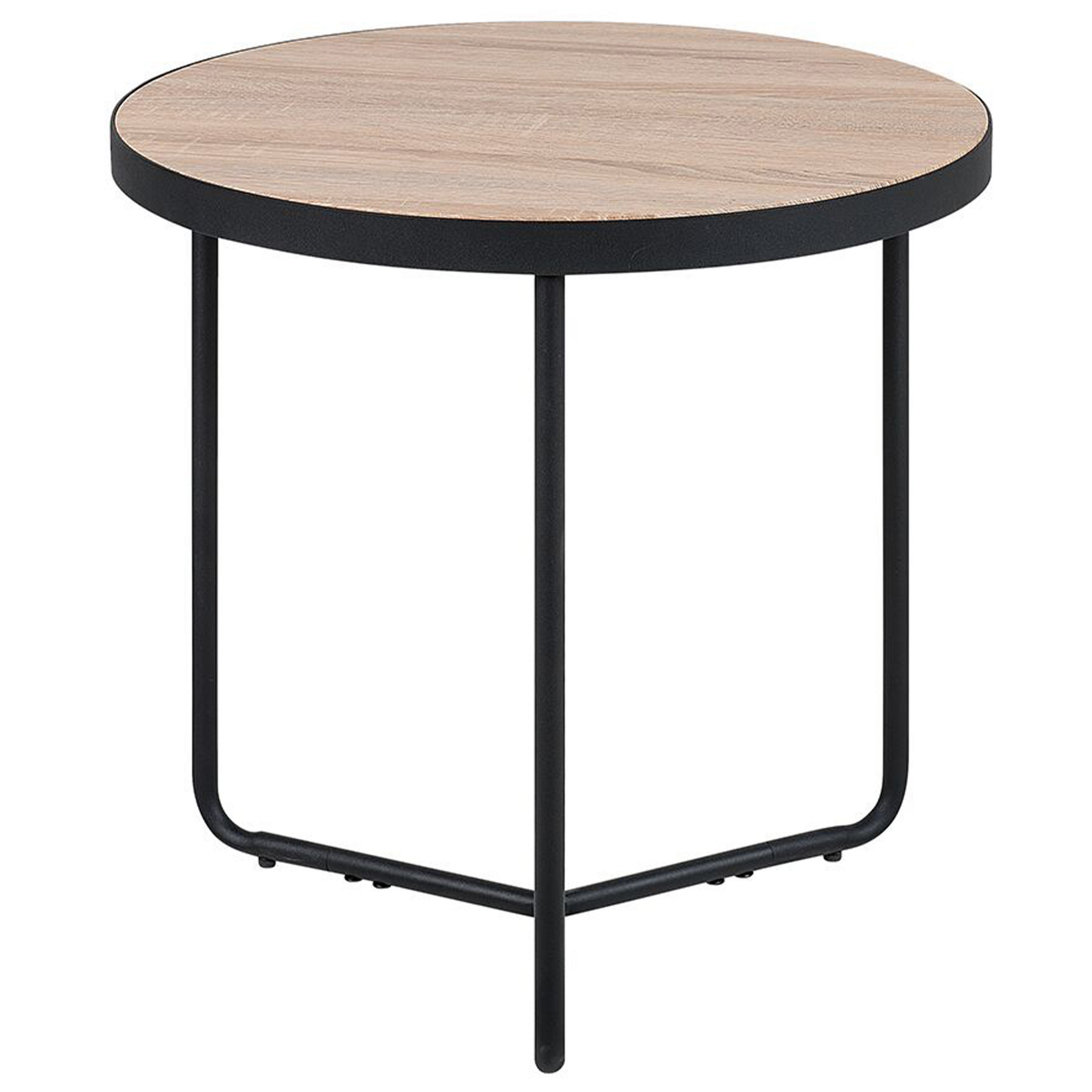Couchtisch 3er Set Holzoptik hellbraun / schwarz rund MELODY