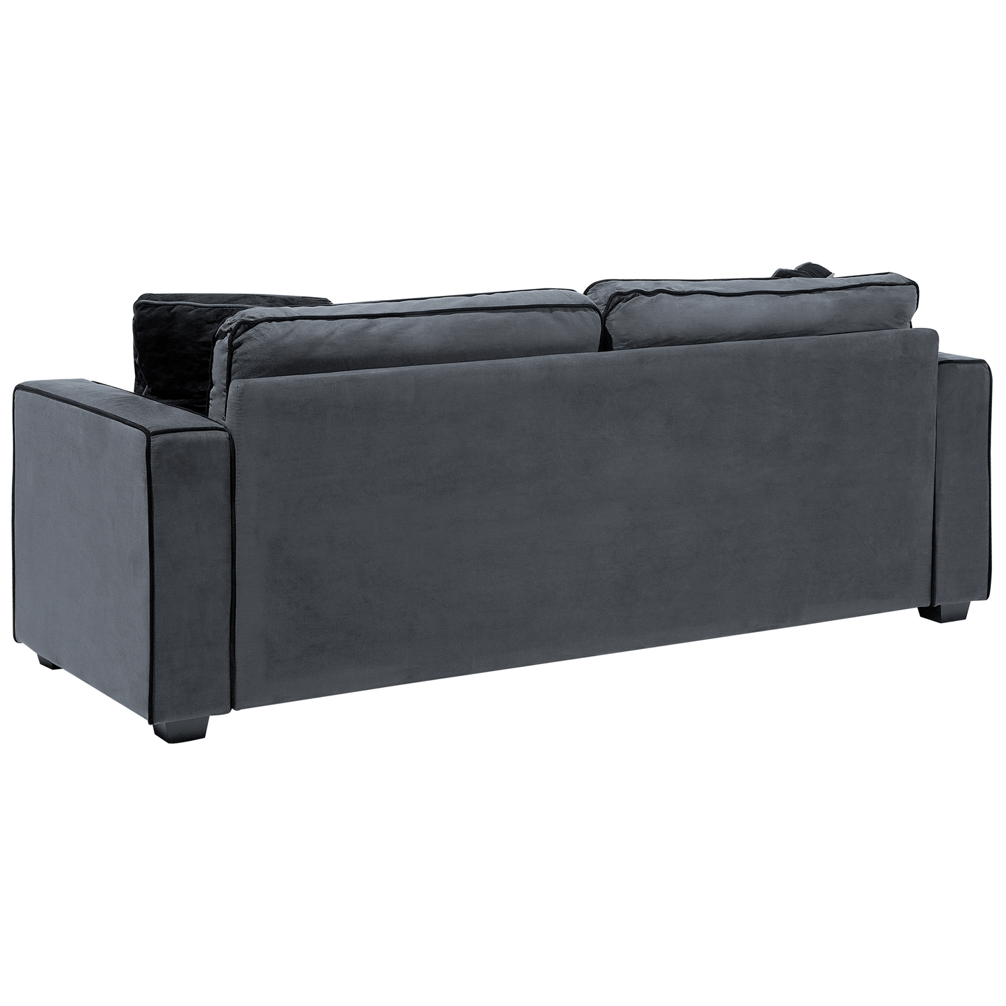 3-Sitzer Sofa Samtstoff grau / schwarz FALUN