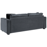 3-Sitzer Sofa Samtstoff grau / schwarz FALUN