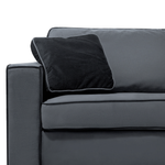 3-Sitzer Sofa Samtstoff grau / schwarz FALUN