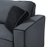 3-Sitzer Sofa Samtstoff grau / schwarz FALUN