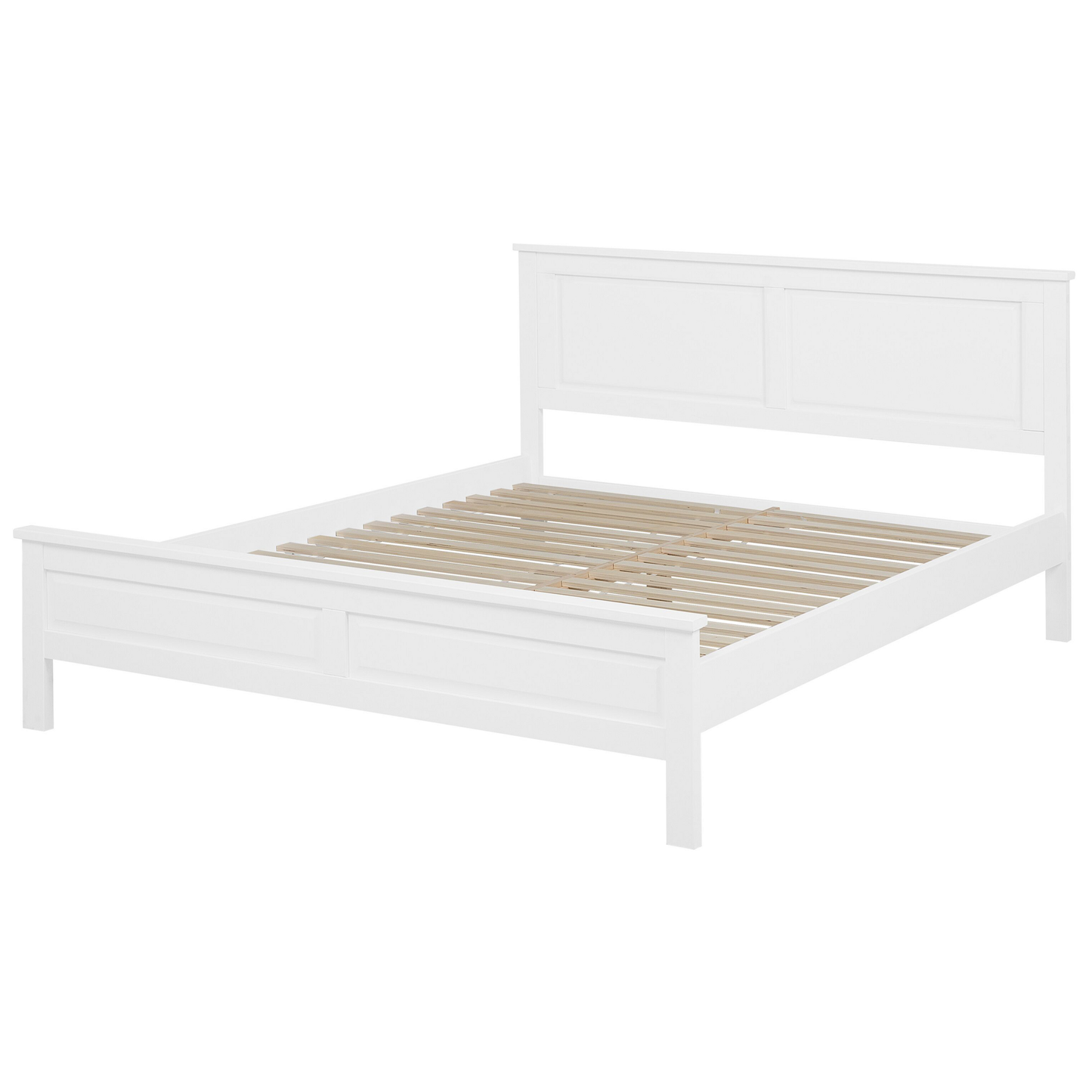 Bett mit Lattenrost Kiefernholz OLIVET 180 x 200 cm Weiss